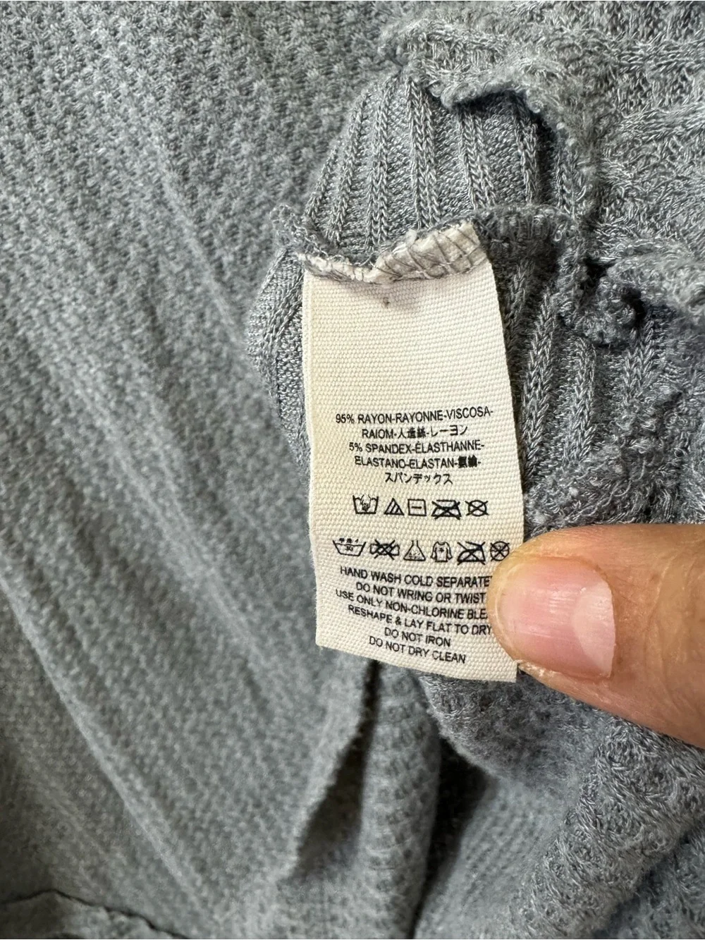 Free People Heather Gray Ribbed Waffle Knit Pullover